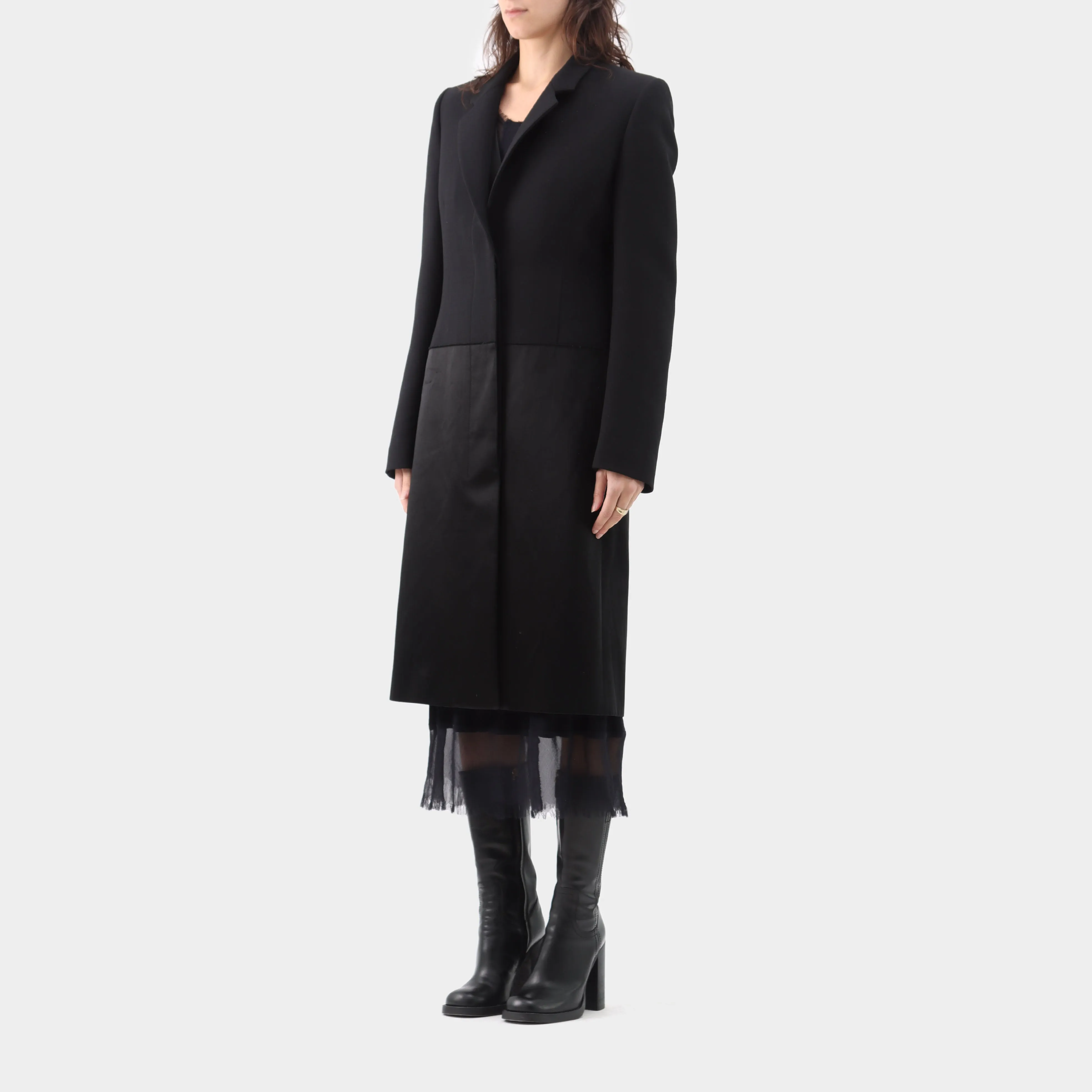 Masion Martin Margiela Wool and Satin Panelled Coat