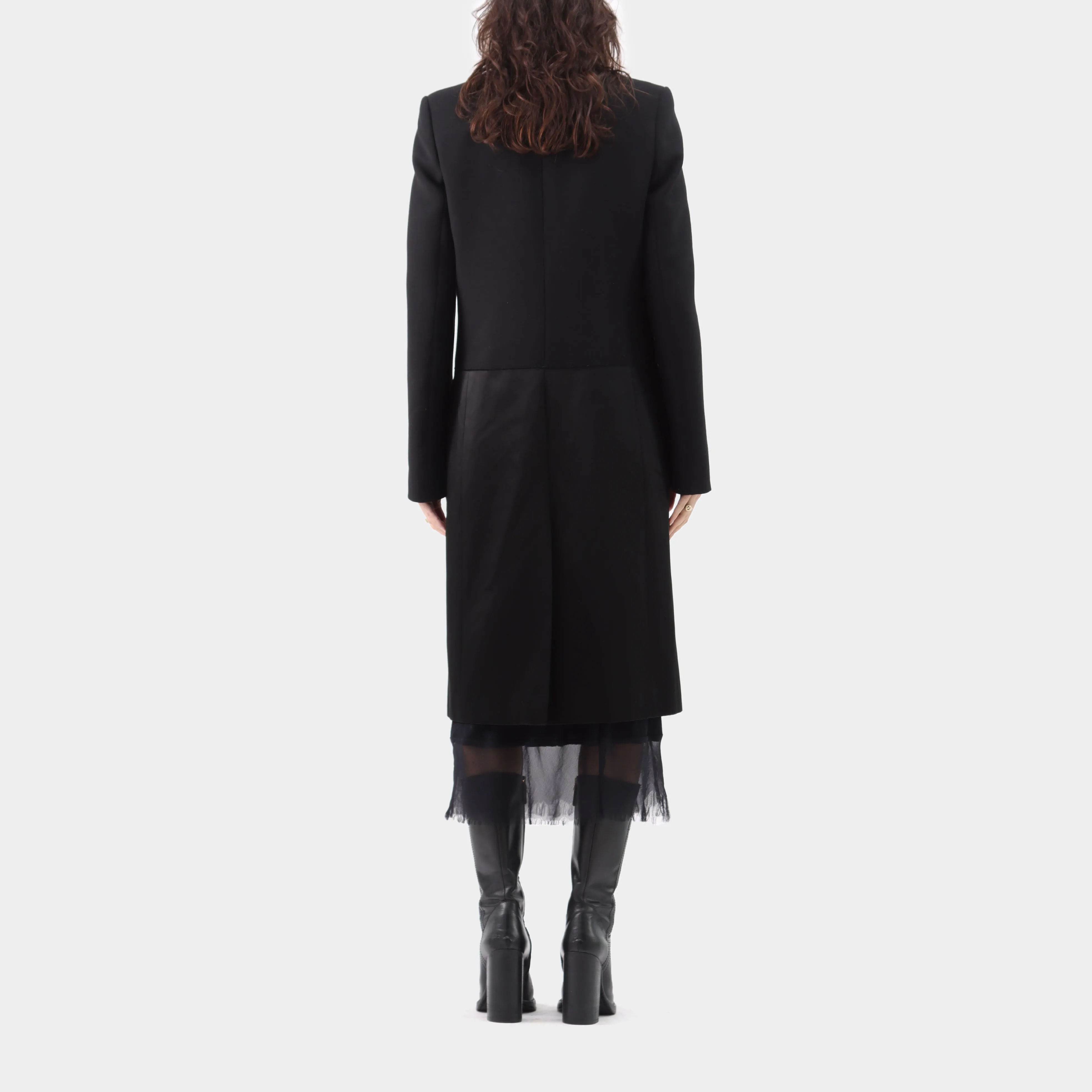 Masion Martin Margiela Wool and Satin Panelled Coat