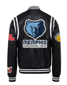 MEMPHIS GRIZZLIES VEGAN LEATHER JACKET Black / White