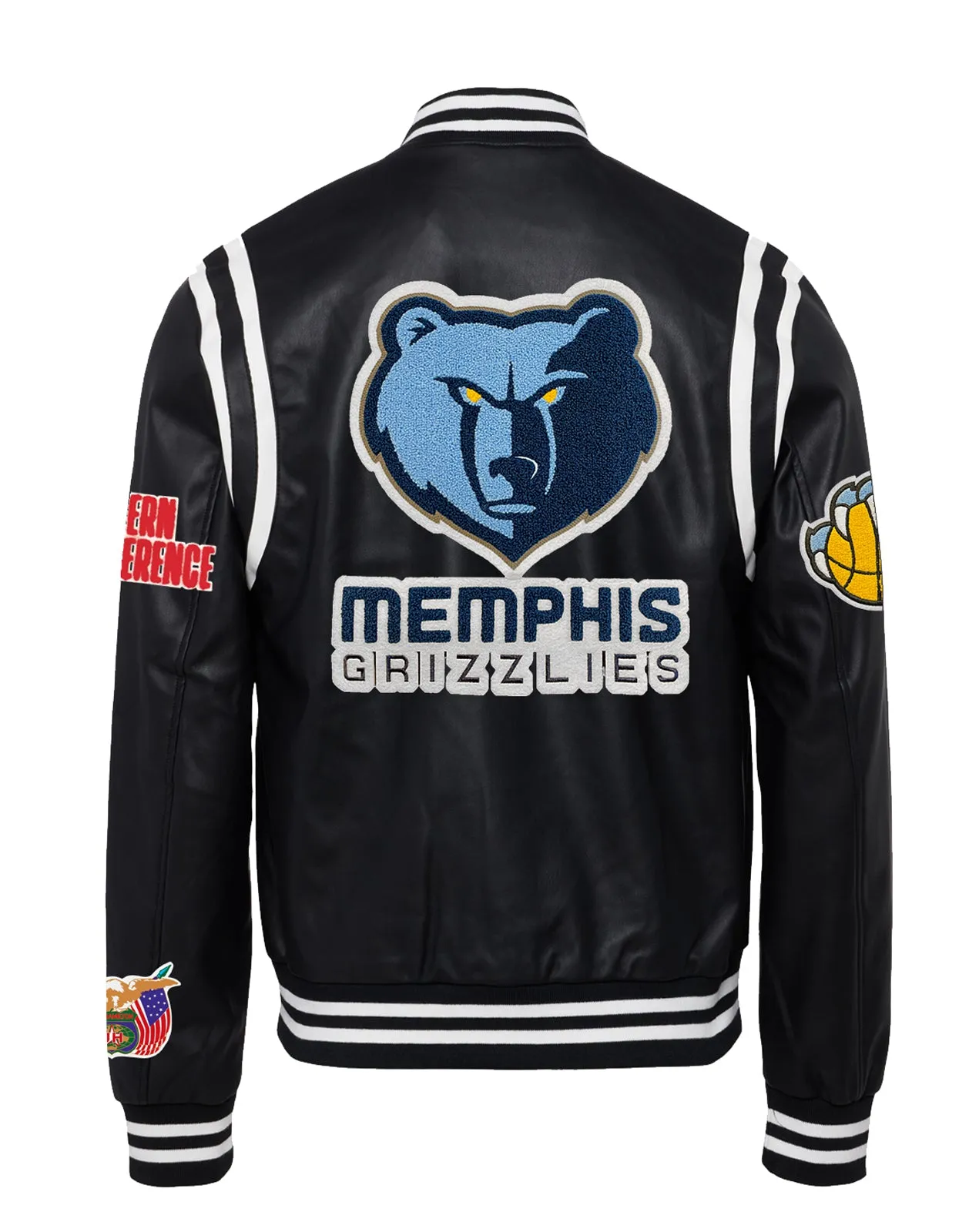 MEMPHIS GRIZZLIES VEGAN LEATHER JACKET Black / White