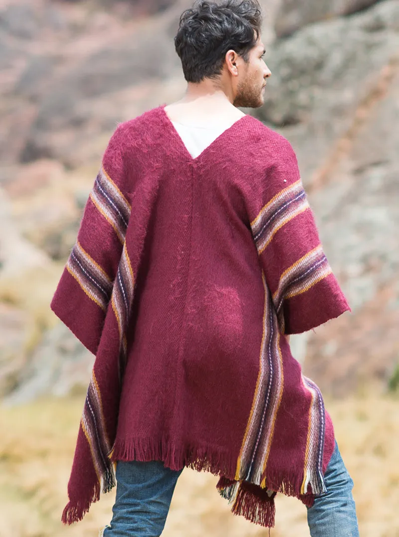 Men's Alpaca Poncho V-Neck