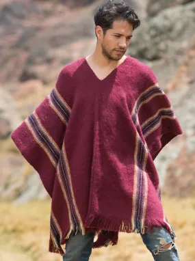 Men's Alpaca Poncho V-Neck