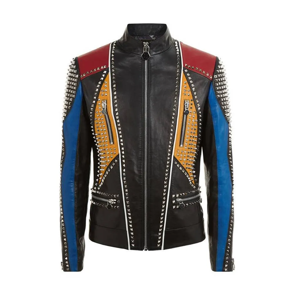 Mens Leather Jacket Multi Color Fashion Leather Jacket