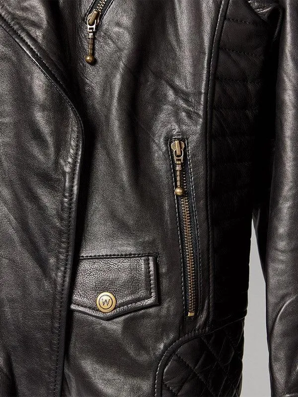 Mens Viking Biker Leather Jacket