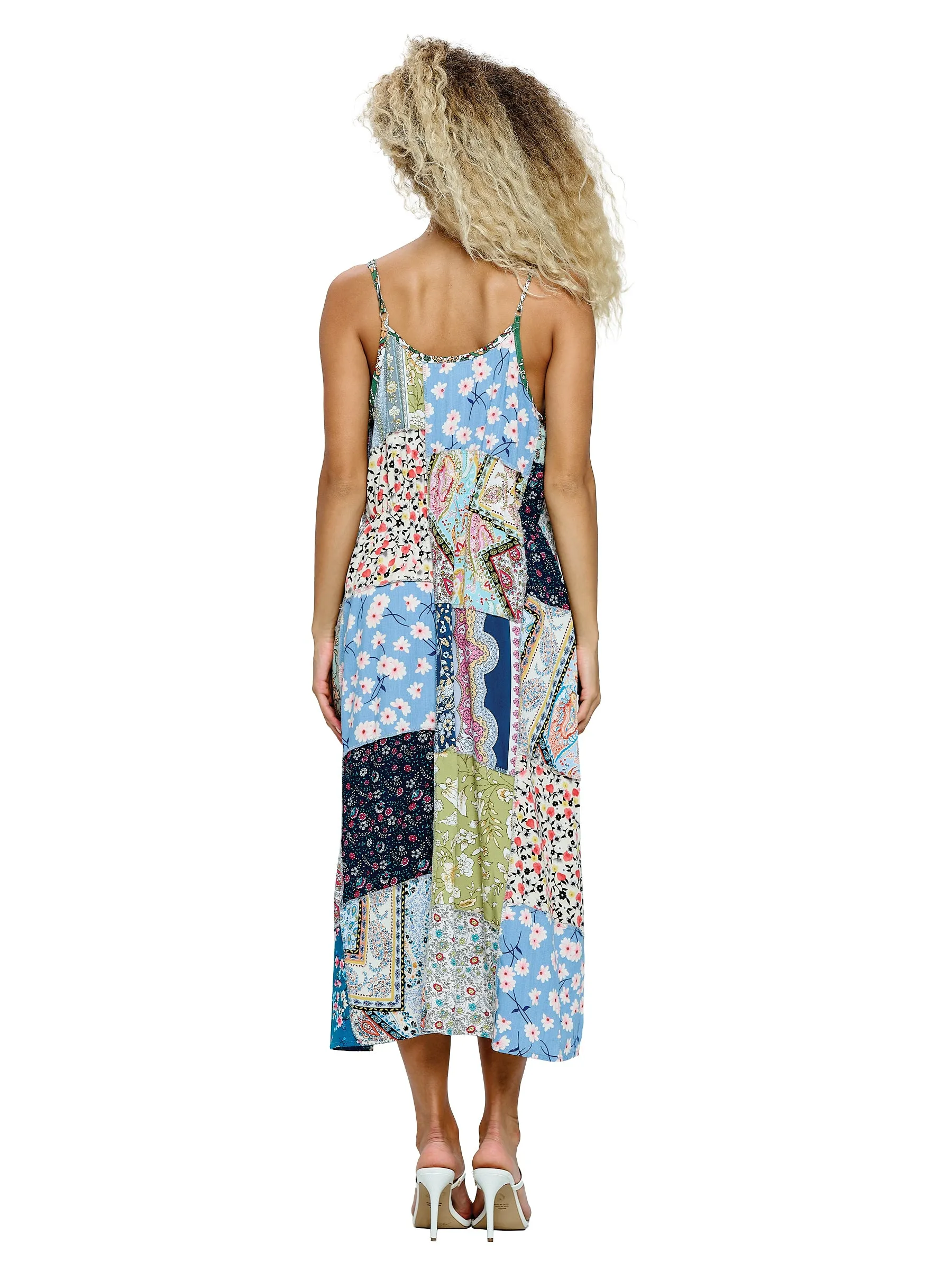 Midi Dress Floral Patchwork