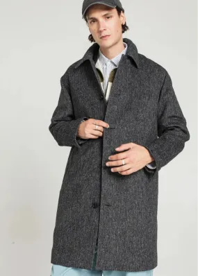 Monfey Long Men Coat Black