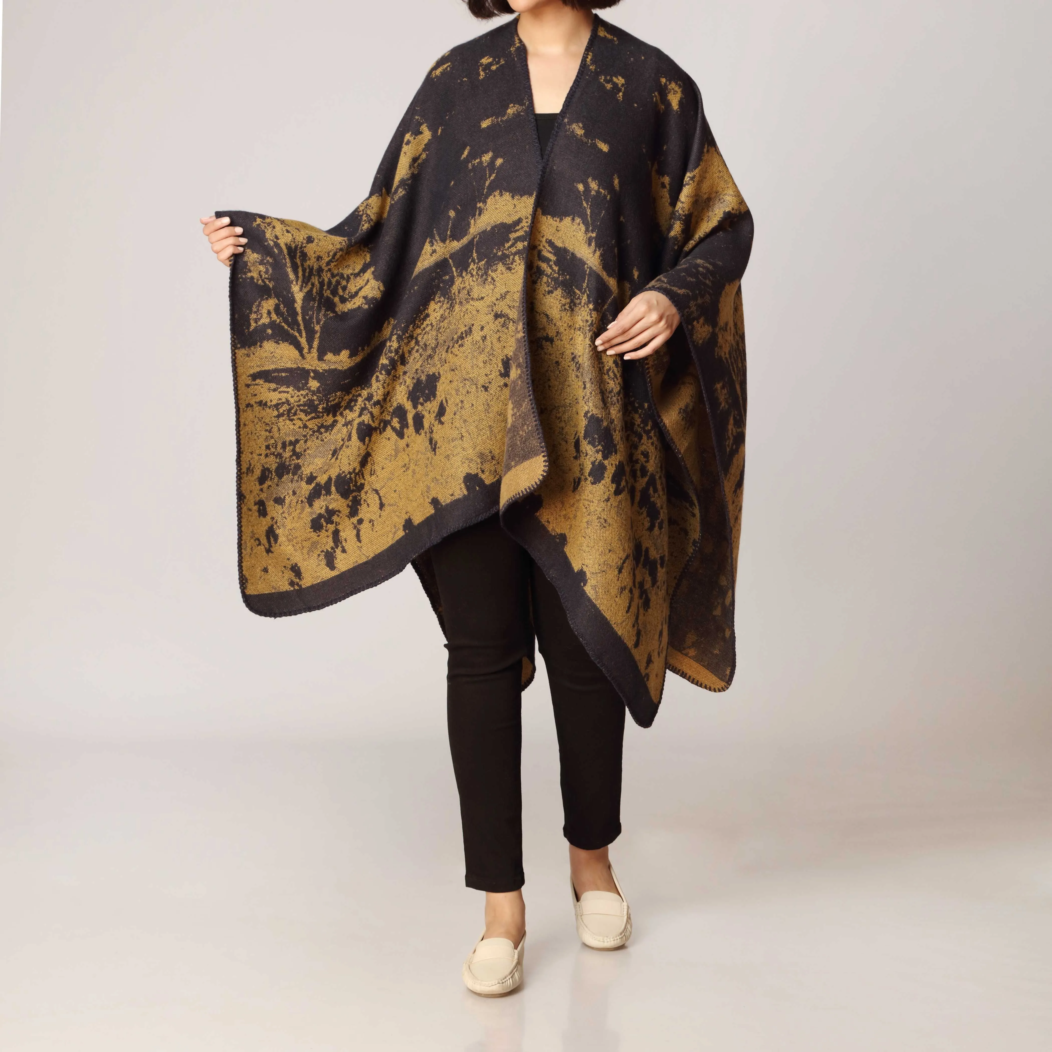 Navy Cape Shawl PW2813