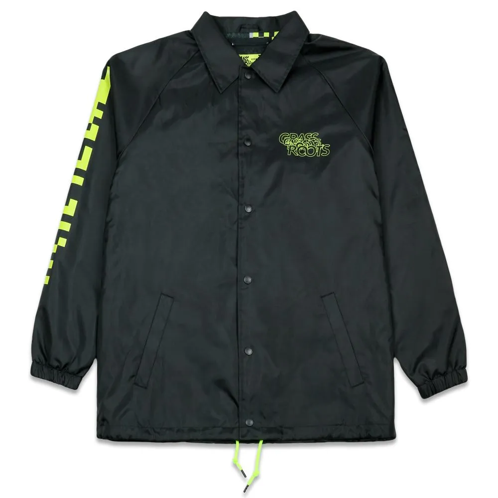 Neon Glitch Black Coaches Jacket