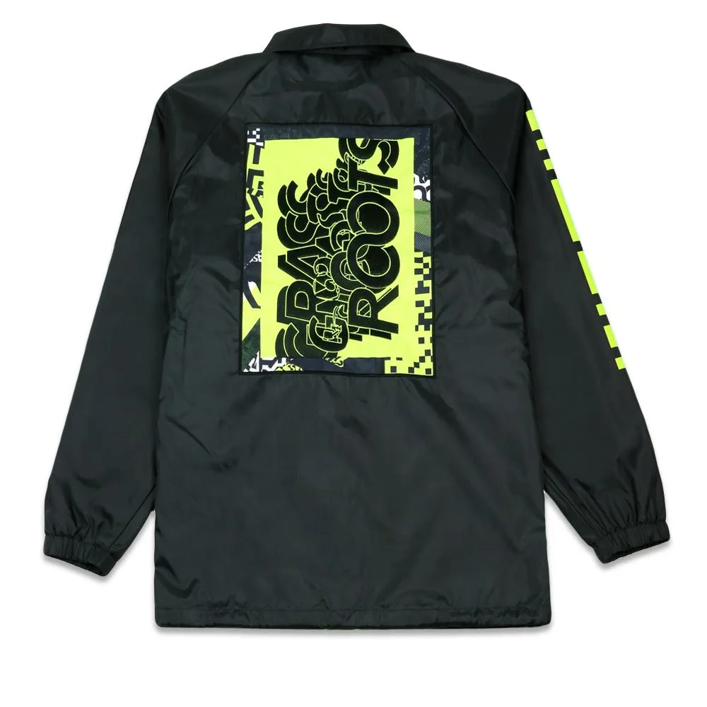 Neon Glitch Black Coaches Jacket