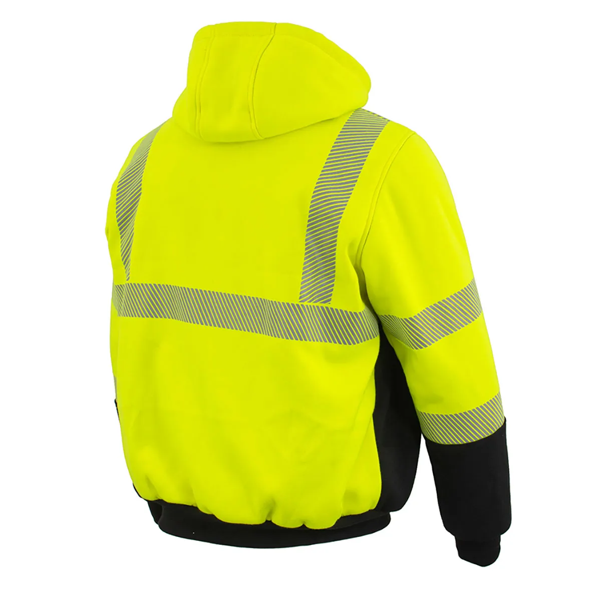 Nexgen Heat NXM1773SET Men's Heated High Visibility Work Hoodie, Neon Green Hi Vis Reflective Hoodie w/ Battery