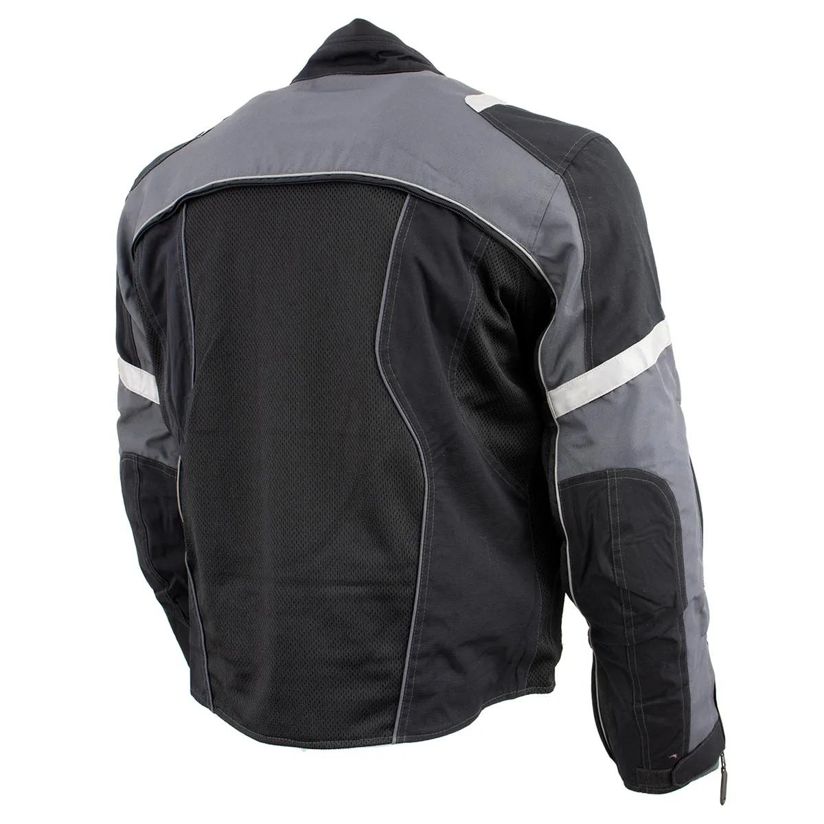 NexGen SH2325 Men's Armored Two in One Textile and Mesh Racing Jacket with Retractable Hi Viz Protection