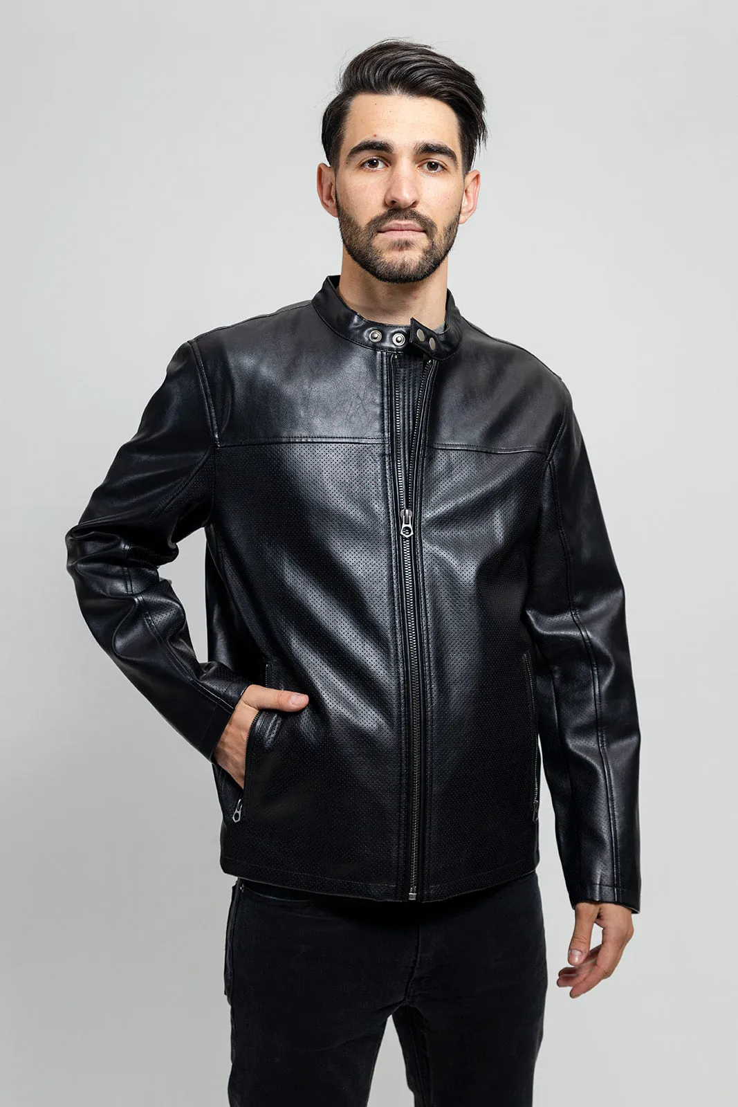 Oliver Mens Vegan Faux Leather Jacket (POS)