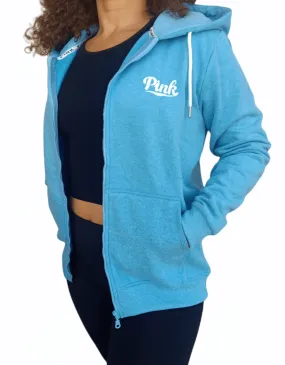 PINK Women Hoodie Jacket - Neon Blue