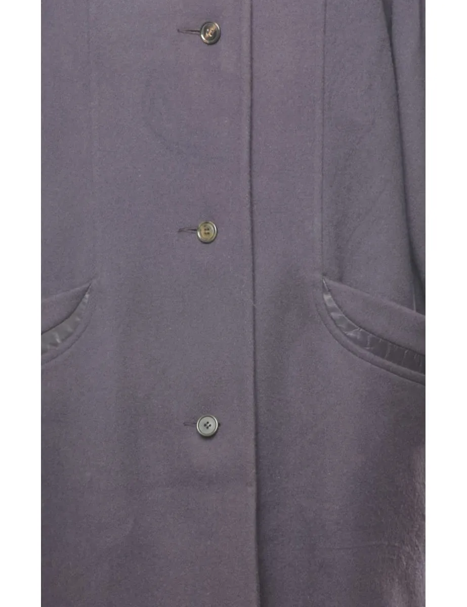 Purple Classic Single-Breasted Wool Coat - L