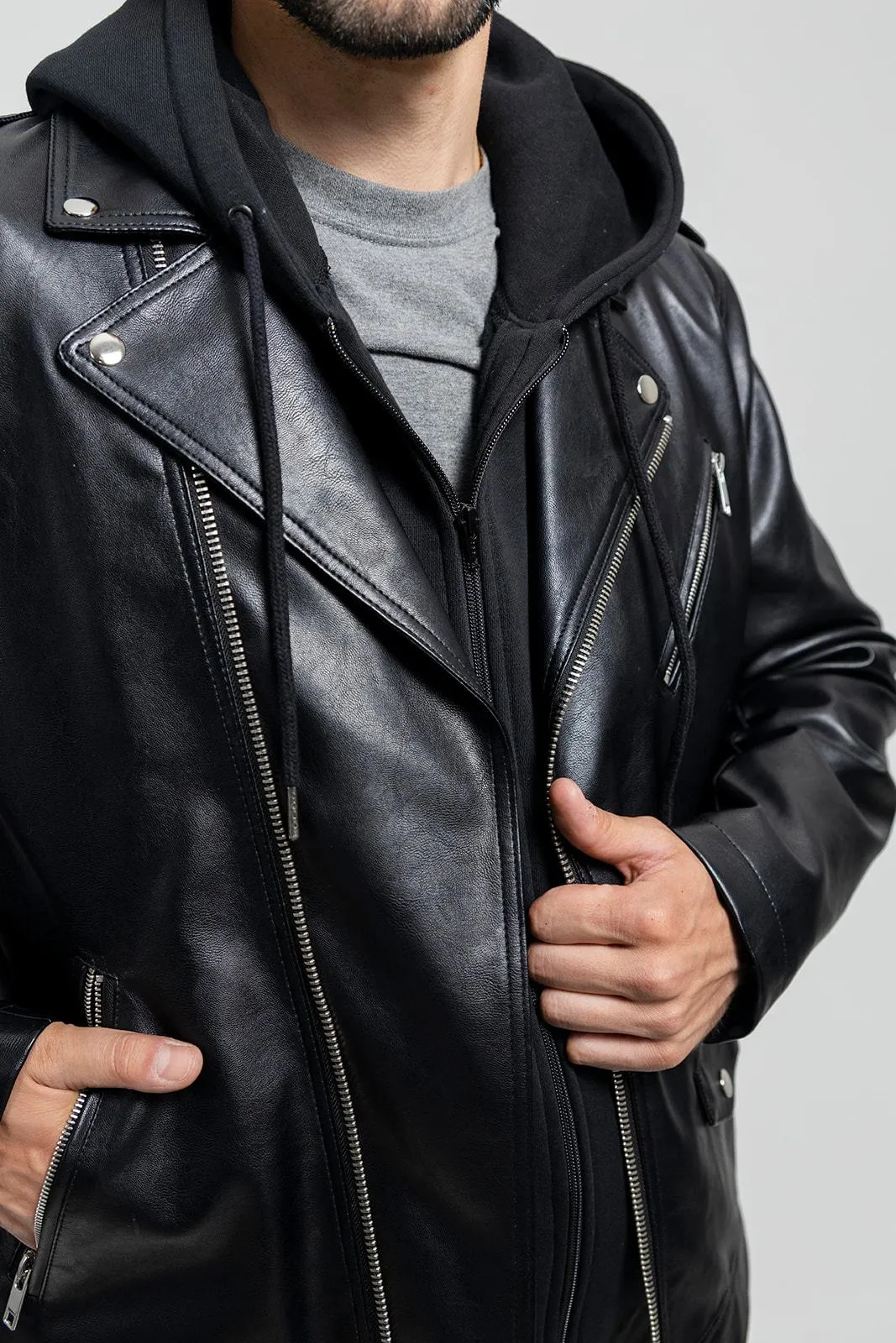 Ralph Mens Vegan Faux Leather Jacket