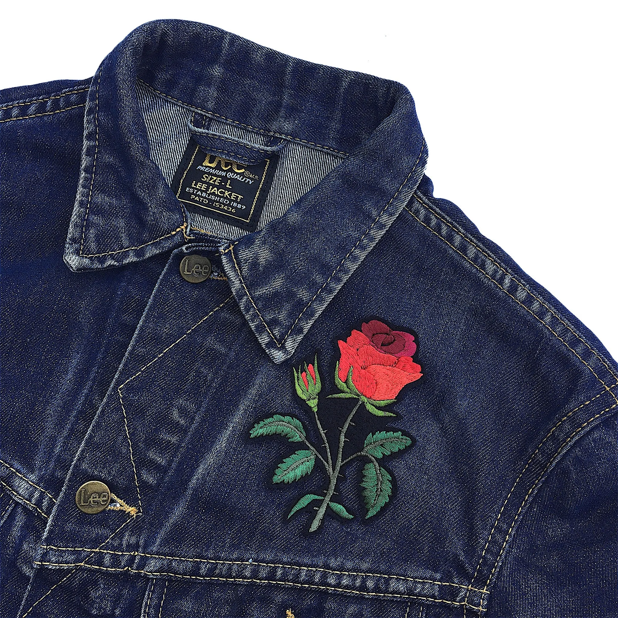 Red Rose Embroidered Patch