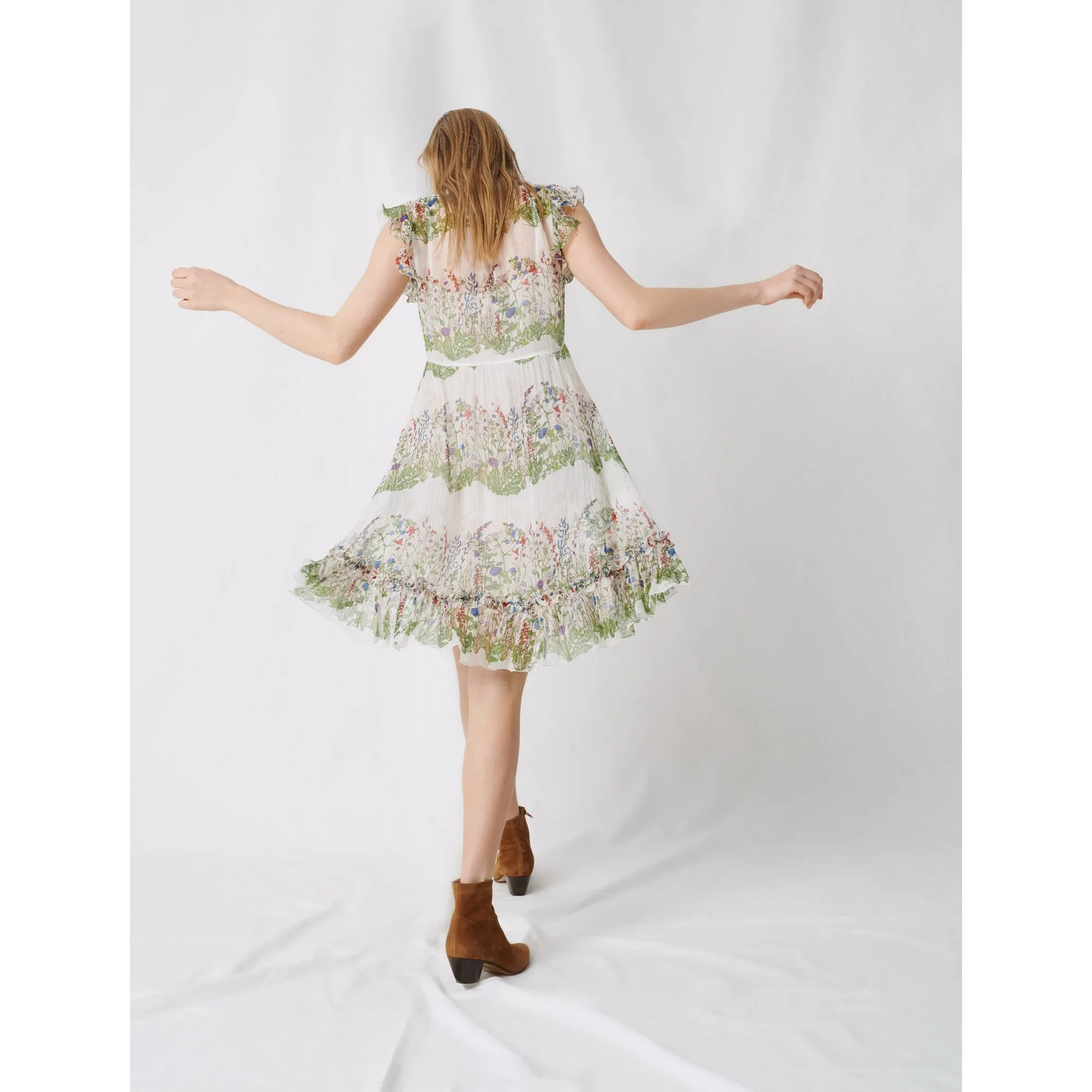 Reinette Dress - Ecru / Green