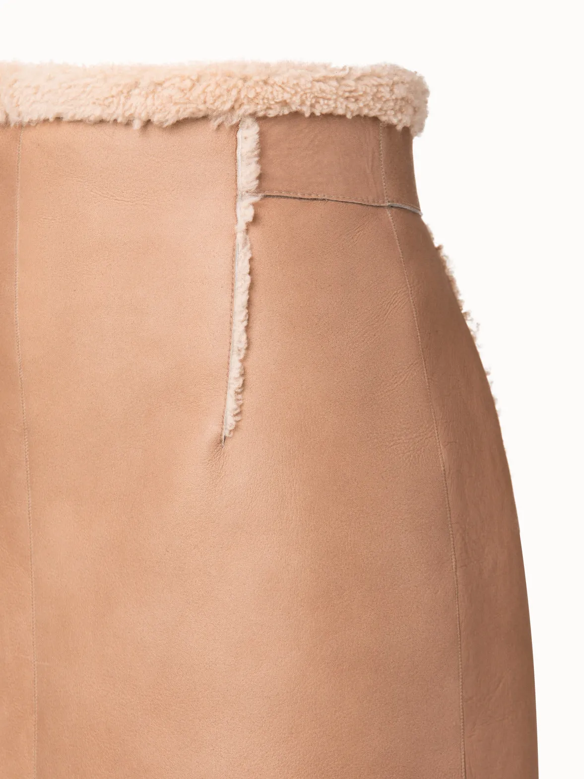 Reversible Shearling Short Skirt