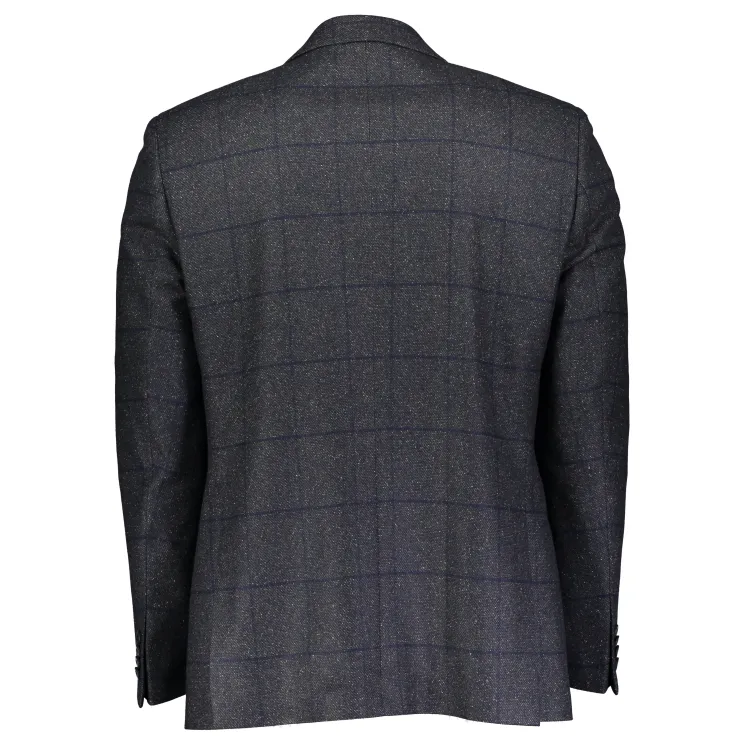 Roy Robson Wool & Silk Check Stretch Sports Jacket Green with Navy 01524