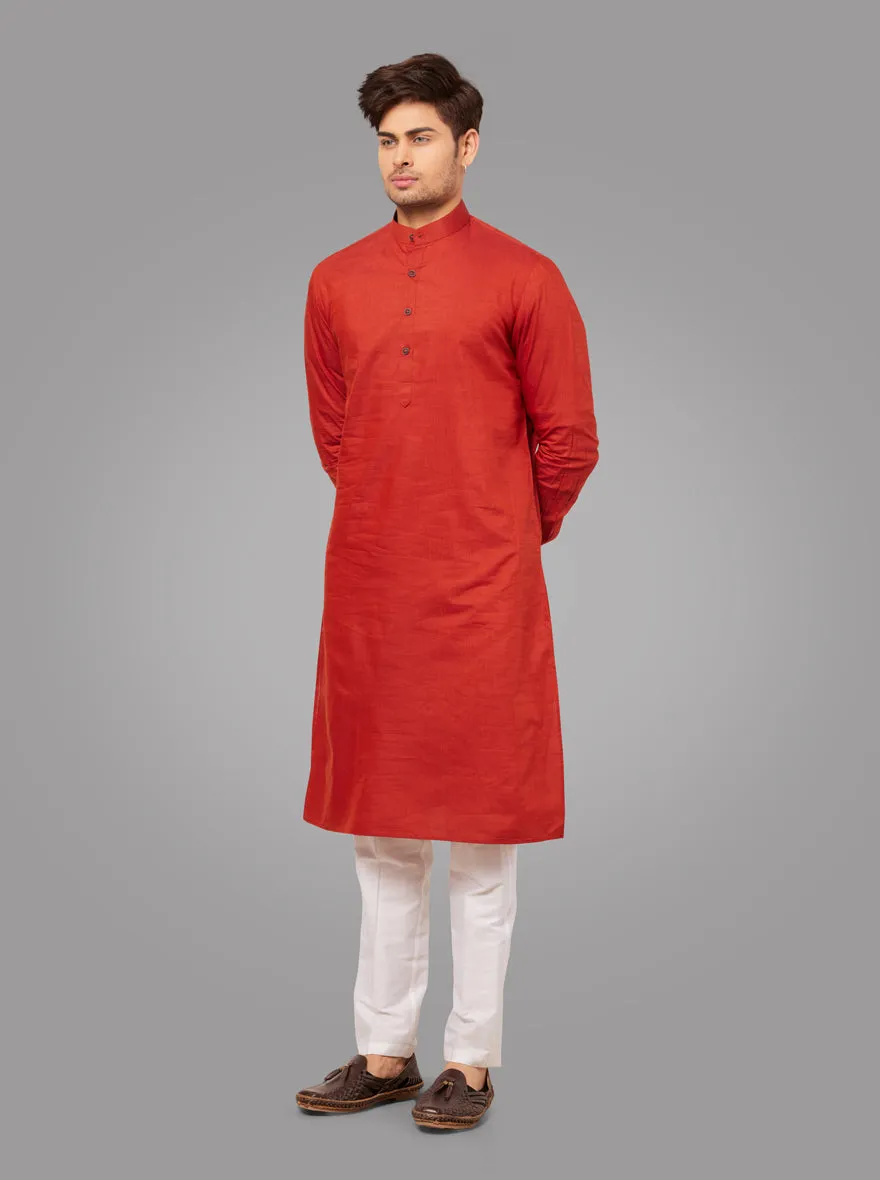 Rust Red Modi Kurta | JadeBlue