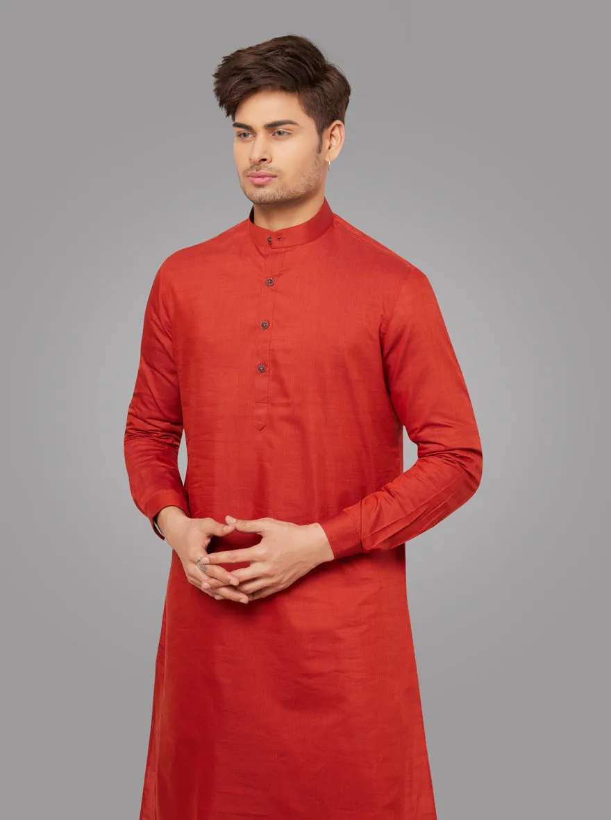 Rust Red Modi Kurta | JadeBlue