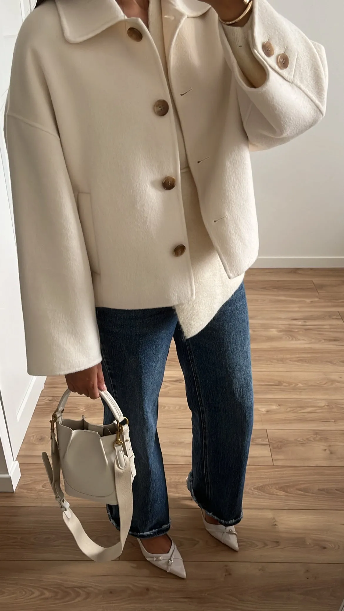 Short coat in wool [ cream]