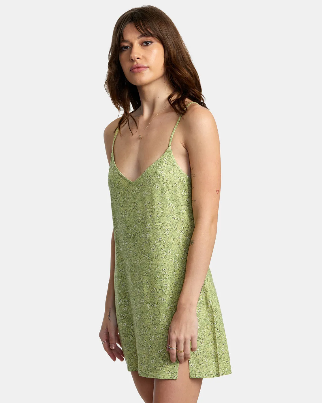 Slip Up Mini Dress - Fern