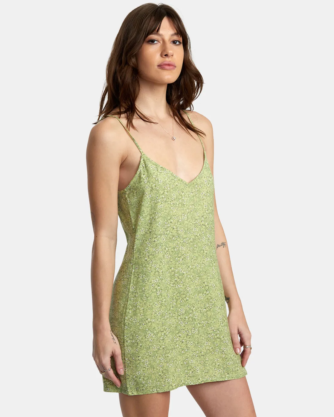 Slip Up Mini Dress - Fern