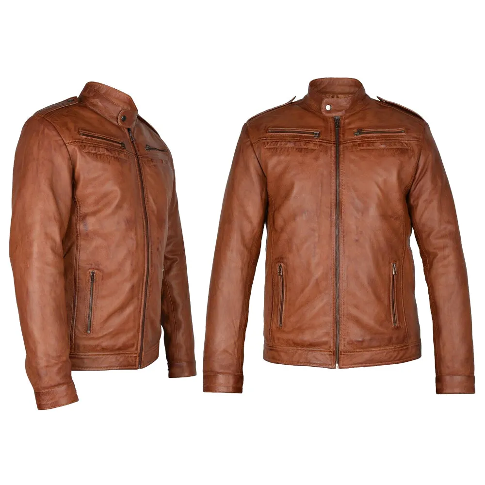 Tan Brown Black Fashion Jacket