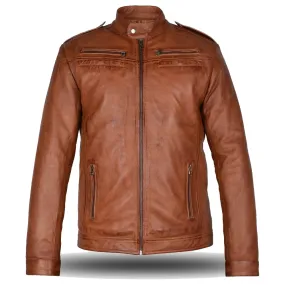 Tan Brown Black Fashion Jacket