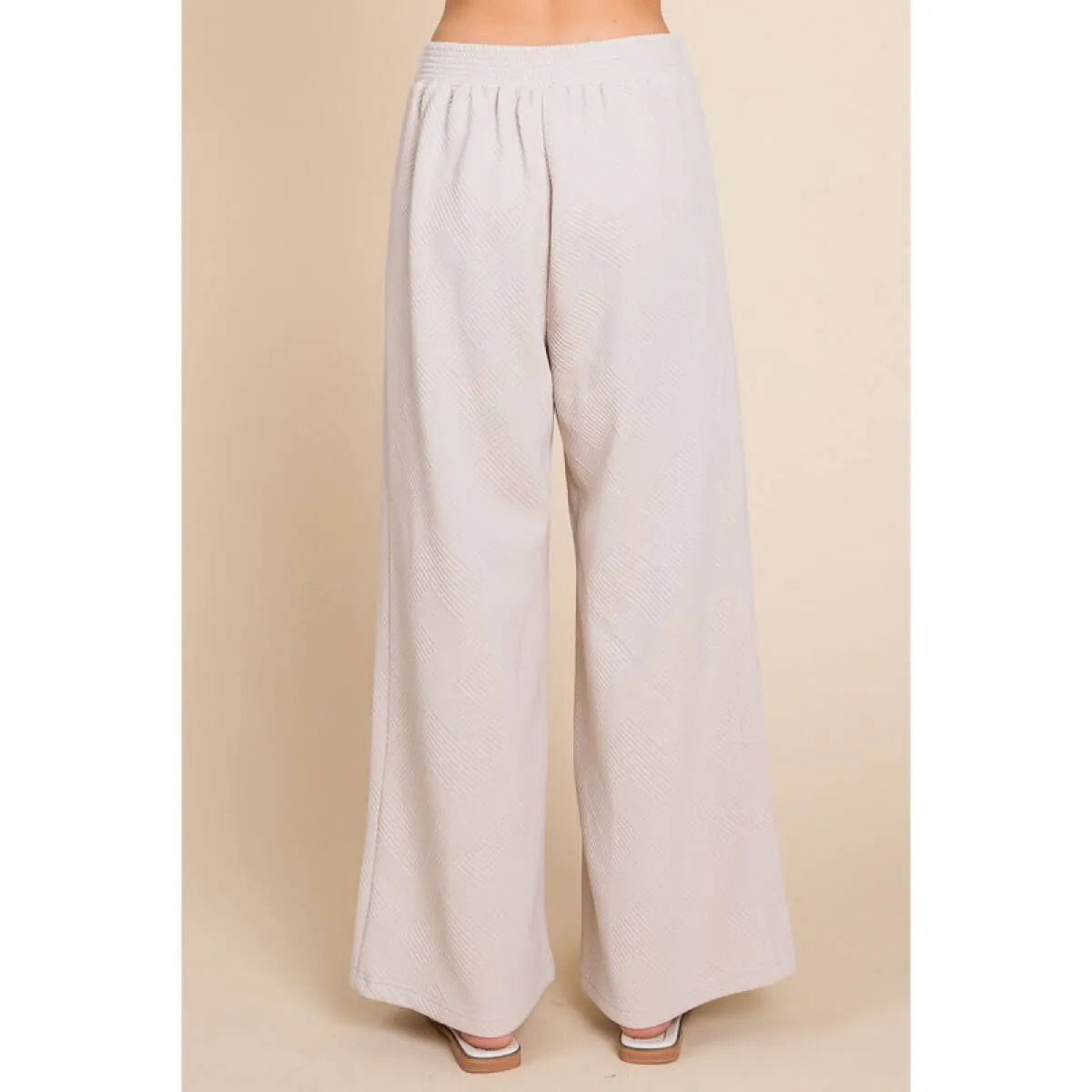 Textured Wide Leg Pants