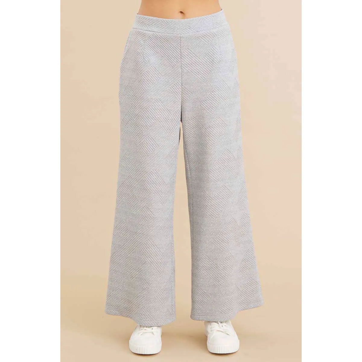 Textured Wide Leg Pants