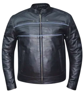 The "McQueen" Reflective Leather Motorcycle Jacket