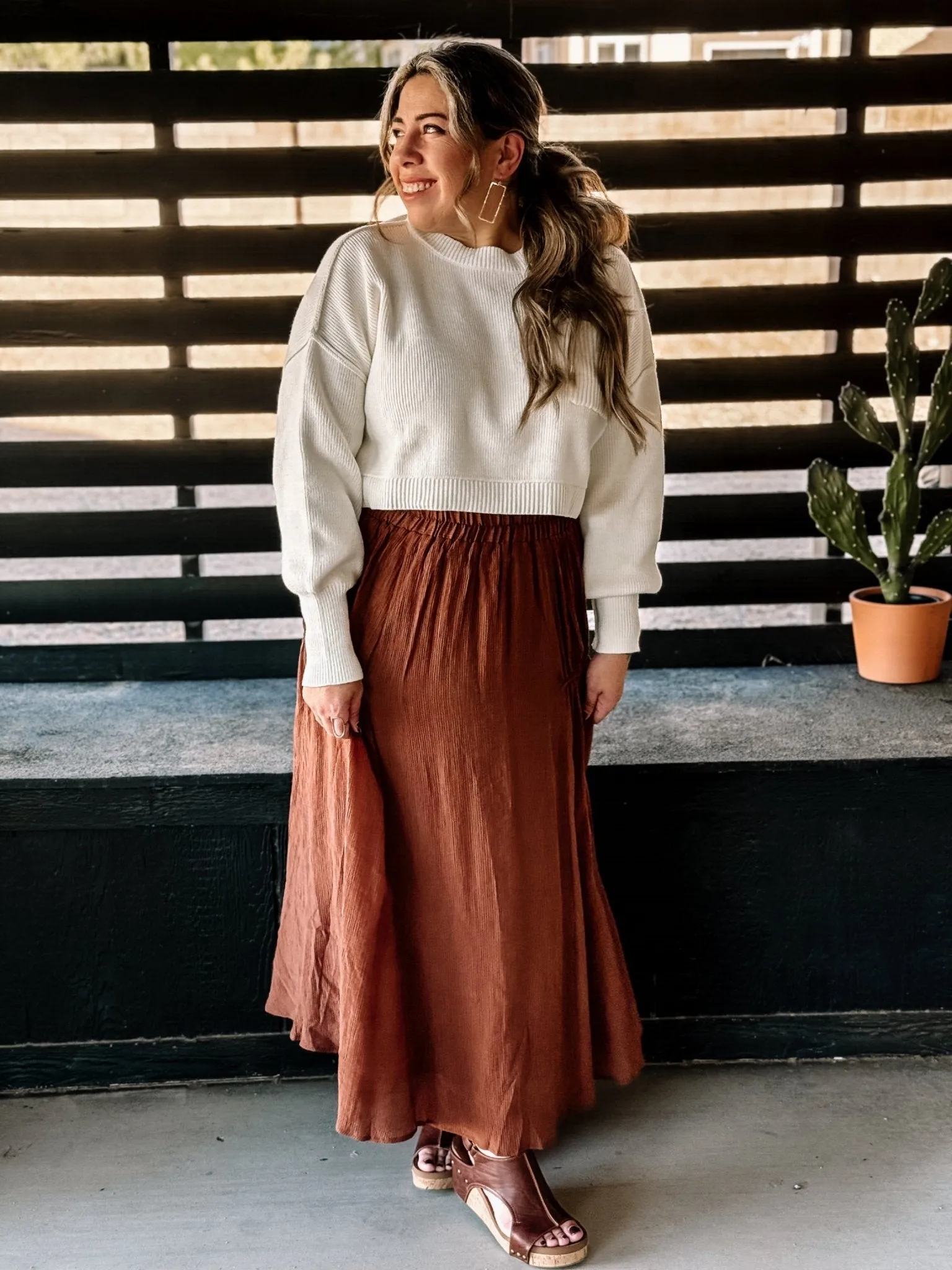 Wagon Wheel Boho Western Midi Skirt