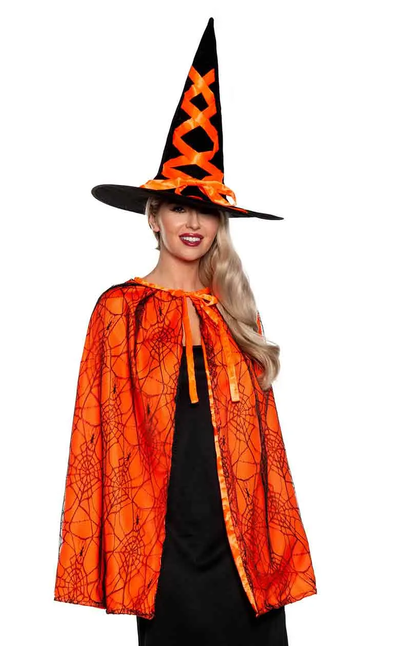 Witch Cape & Hat set Orange