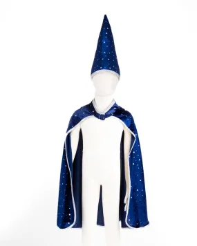 Wizard Dress Up Cape - Blue and Silver