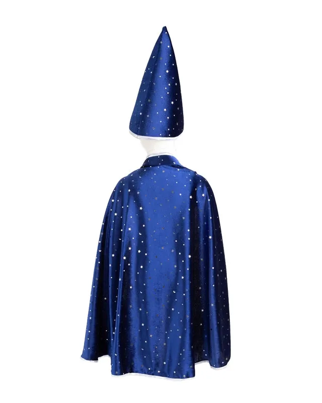 Wizard Dress Up Cape - Blue and Silver