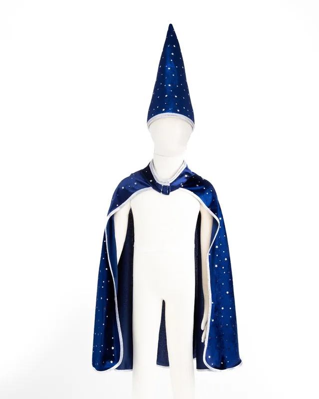 Wizard Dress Up Cape - Blue and Silver