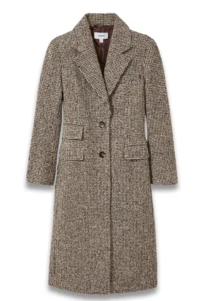 Wool-Blend Houndstooth-Check Coat