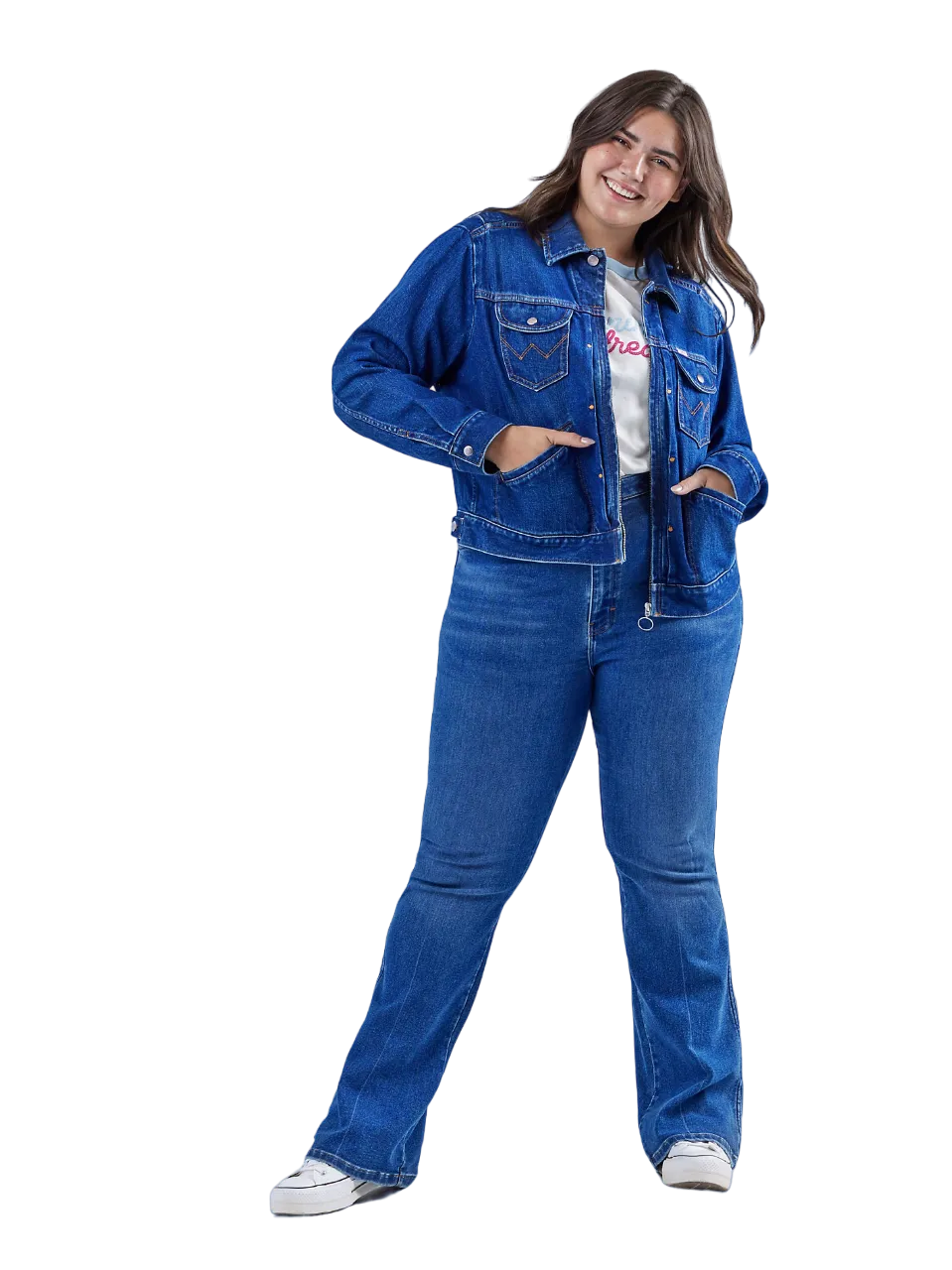 Wrangler Women's Barbie Zip Front Denim Blue Jacket