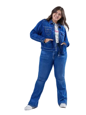 Wrangler Women's Barbie Zip Front Denim Blue Jacket