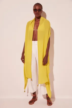 Yellow Citrus Scarf Midi Cape E4900A2080